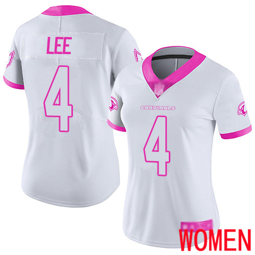 Arizona Cardinals Limited White Pink Women Andy Lee Jersey NFL Football #4 Rush Fashion->arizona cardinals->NFL Jersey